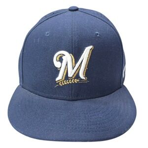 Nike Dri Fit Milwaukee Brewers Hat‎ Cap MLB One Size Mens Blue Yellow